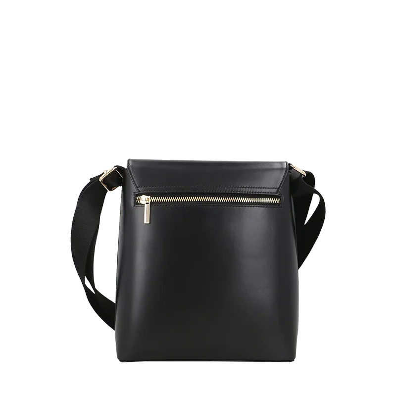 Leather Crossbody Bag for Women in Delta Black, Berlin by Obi Pelle