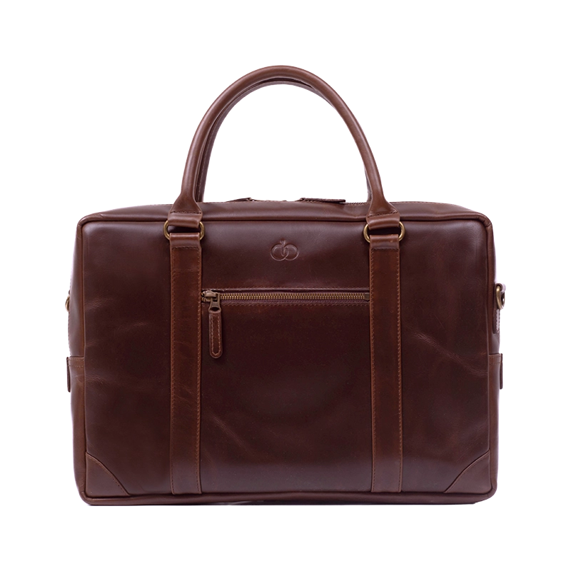 Leather Laptop Bag for Men in Crazy Brown, Ambassador by Obi Pelle#Color_Crazy Brown