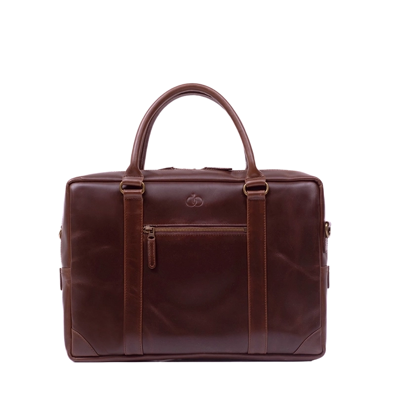 Leather Laptop Bag for Men in Crazy Brown, Ambassador by Obi Pelle#Color_Crazy Brown