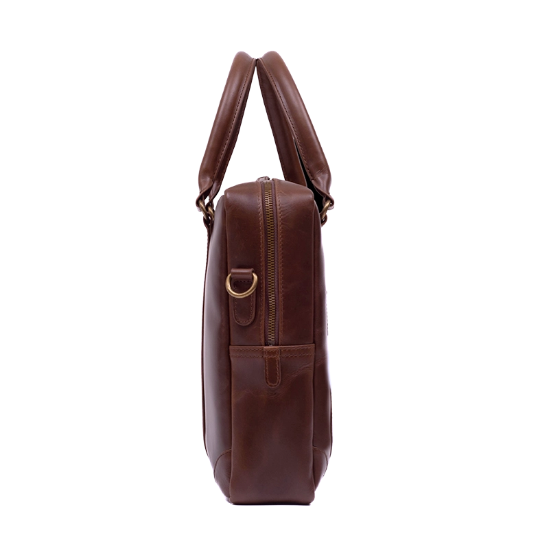 Leather Laptop Bag for Men in Crazy Brown, Ambassador by Obi Pelle#Color_Crazy Brown