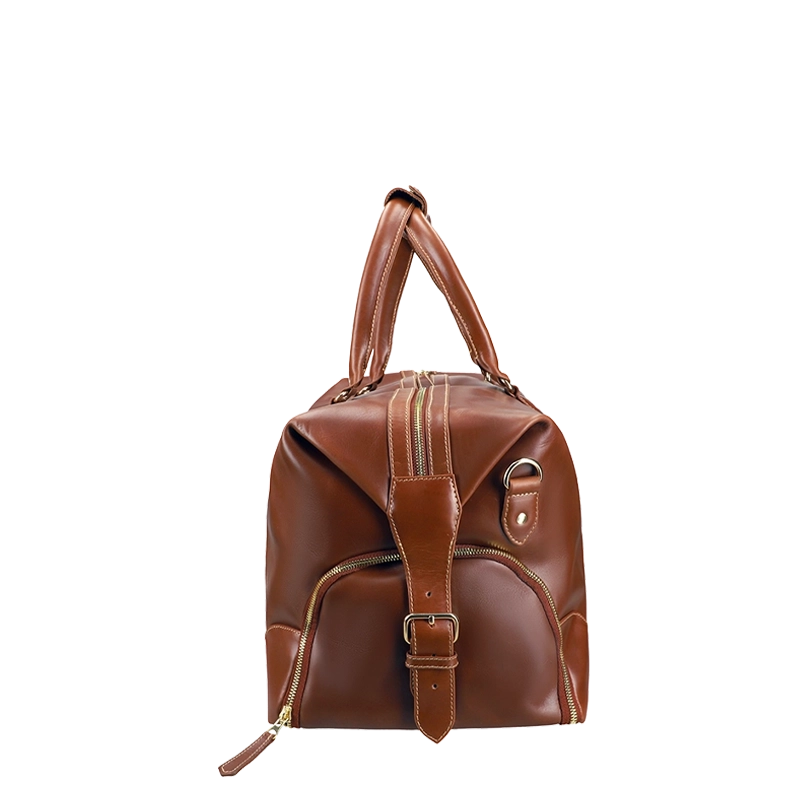 Leather Weekender Bag for Men in Geneva Brown, Milano by Obi Pelle#Color_Geneva Brown