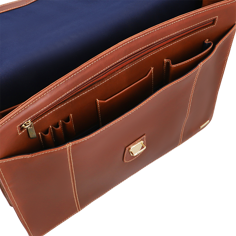 Leather Laptop Bag for Men in Geneva Brown, Parker by Obi Pelle
