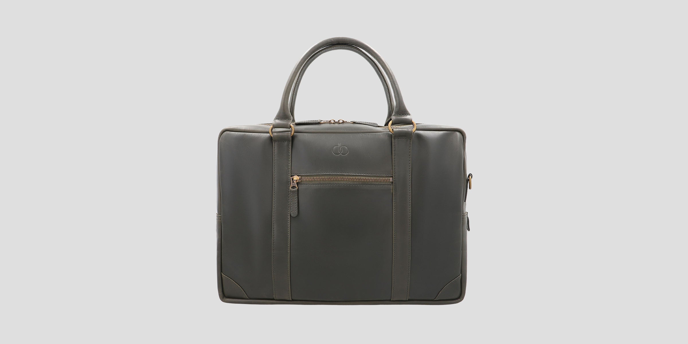 Obi Pelle Ambassador leather laptop bag in Olive Green