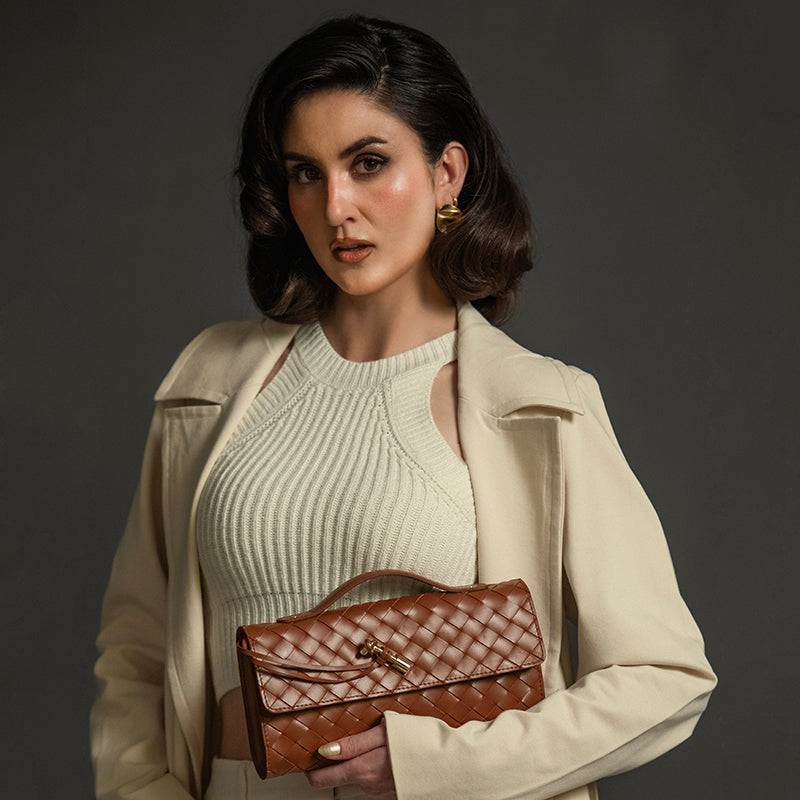 Leather Clutch for Women, Noir by Obi Pelle