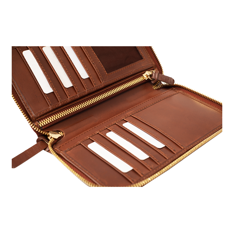 Leather Wallet for Men in Geneva Brown, Coach by Obi Pelle