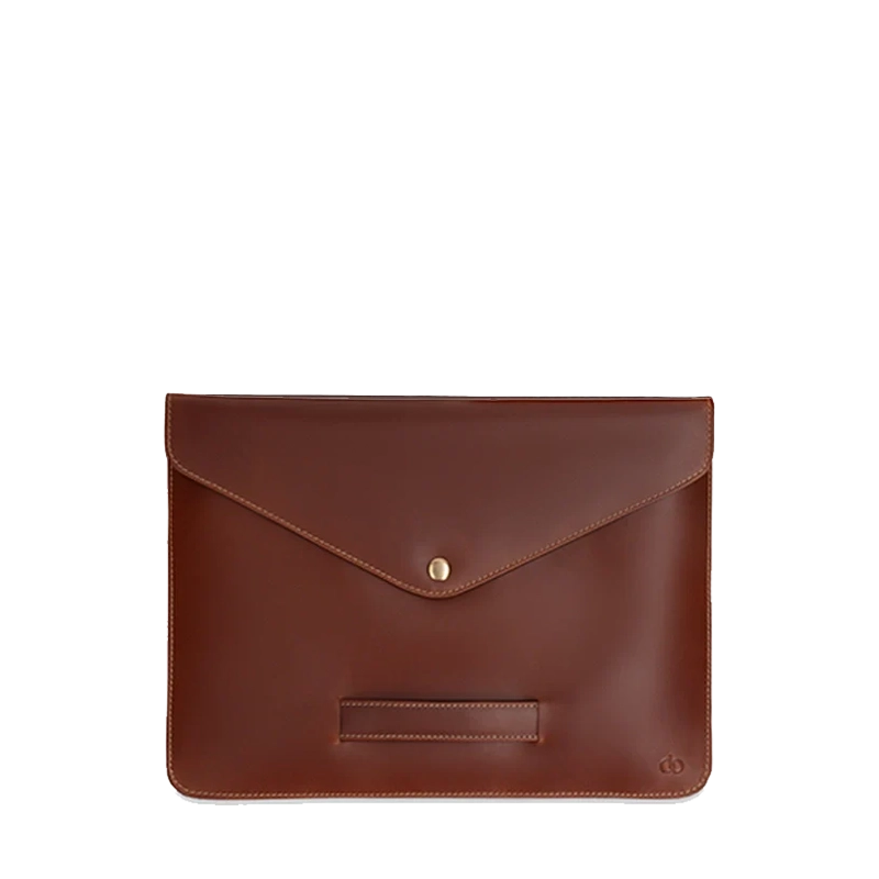 Leather Laptop Sleeve for Men in Geneva Brown, Cooper by Obi Pelle