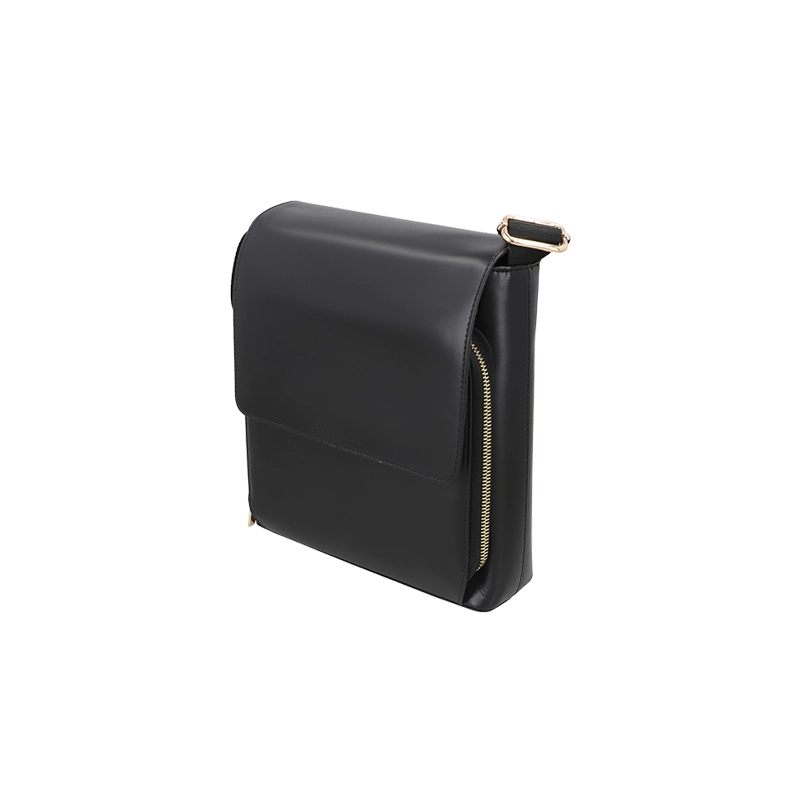 Leather Crossbody Bag for Women in Delta Black, Berlin by Obi Pelle
