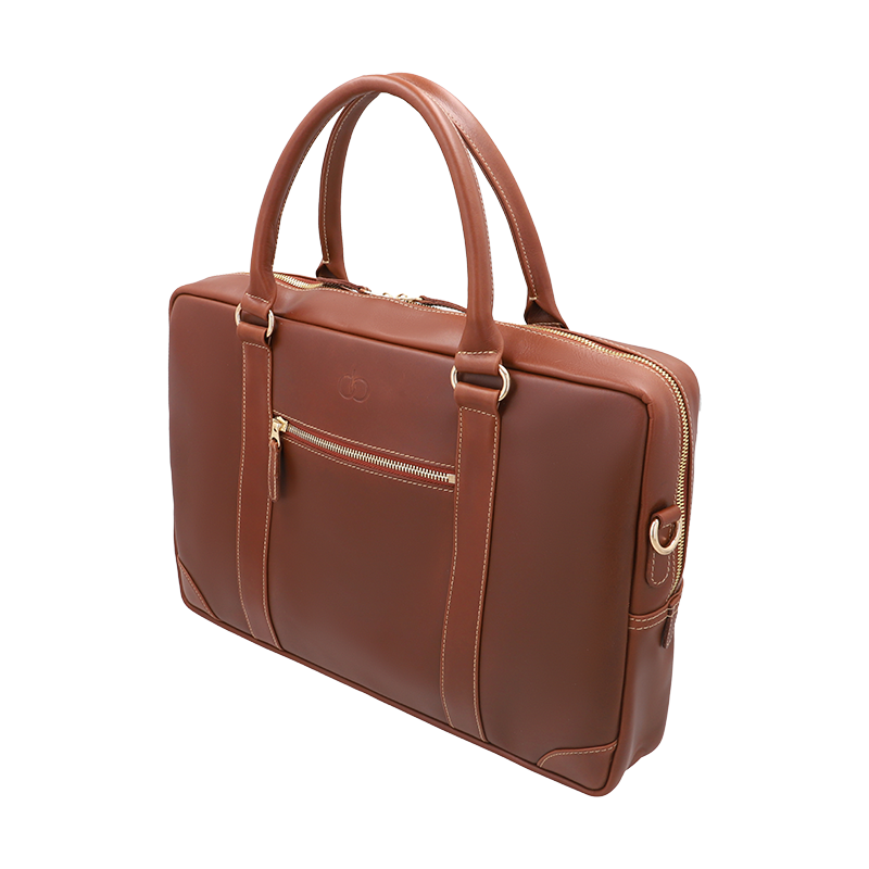 Leather Laptop Bag for Men in Geneva Brown, Ambassador by Obi Pelle