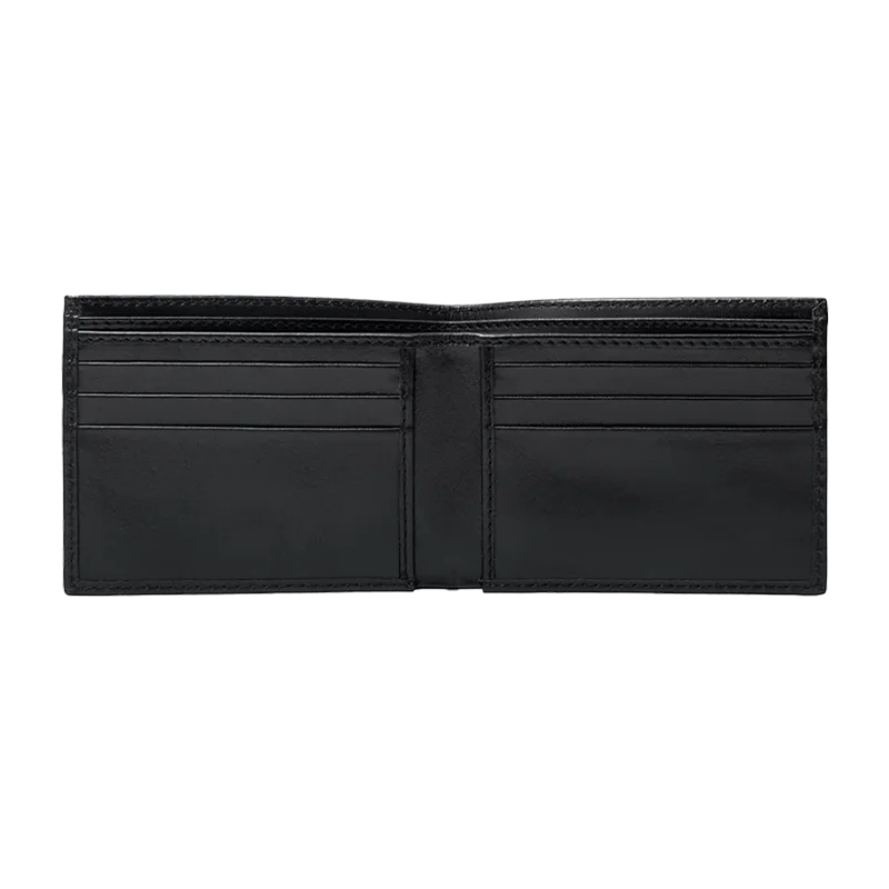 Leather Wallet for Men in Midnight Black, Holly by Obi Pelle