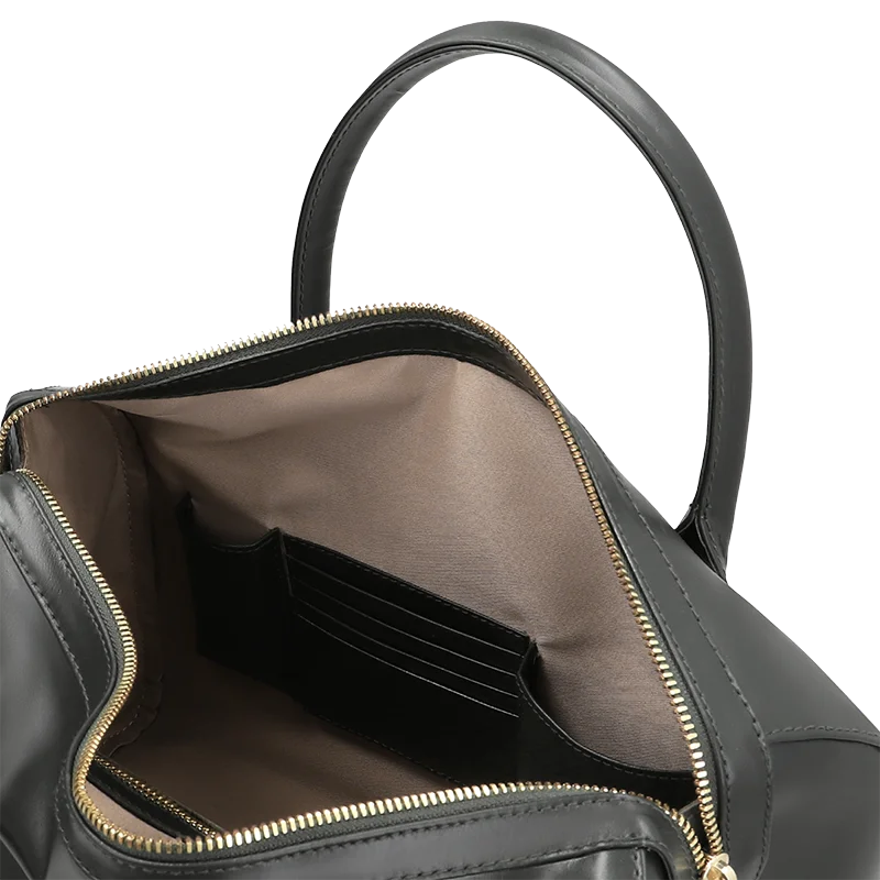 Leather Handbag for Women in Delta Black, Lyon by Obi Pelle