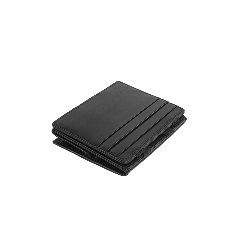 Leather Wallet for Men in Midnight Black, Magic by Obi Pelle