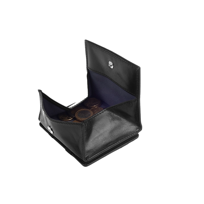 Leather Wallet for Men in Midnight Black, Magic by Obi Pelle