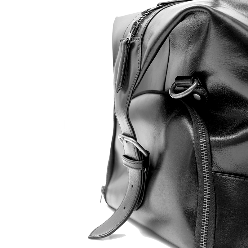Leather Weekender Bag for Men in Midnight Black, Milano by Obi Pelle#Color_Midnight Black