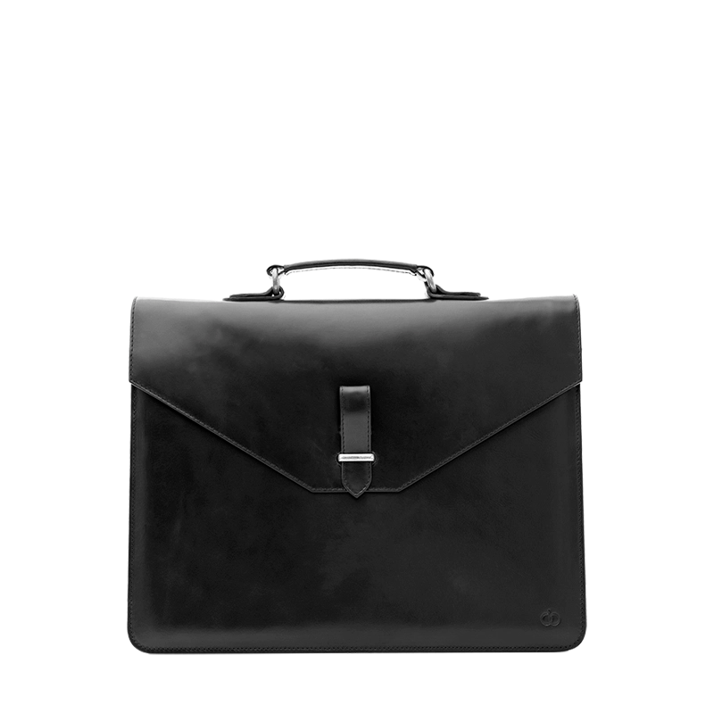 Leather Messenger Bag for Men in Midnight Black, Oscar by Obi Pelle#Color_Midnight Black