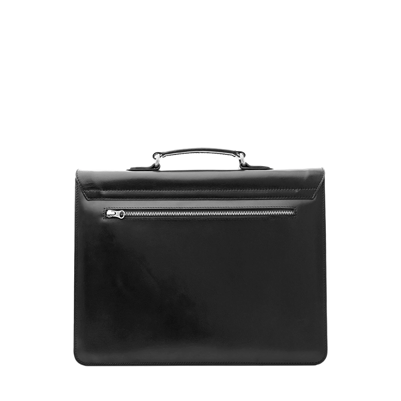 Leather Messenger Bag for Men in Midnight Black, Oscar by Obi Pelle#Color_Midnight Black