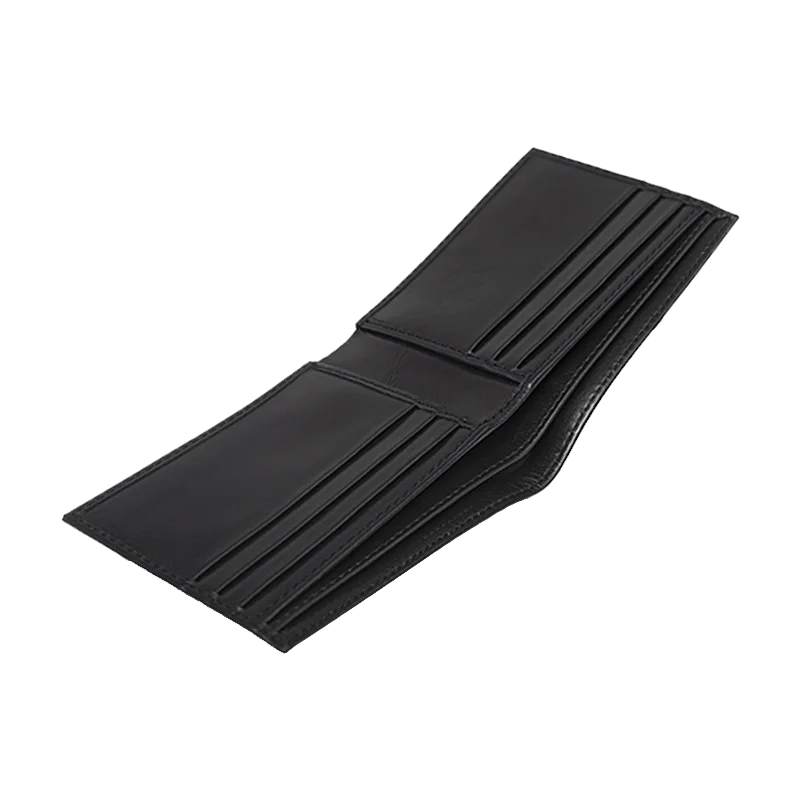 Leather Wallet for Men in Midnight Black, Pluto by Obi Pelle