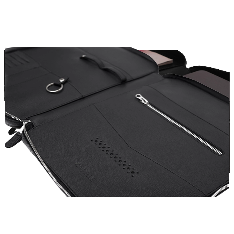 Leather Tech Organizer for Men in Granite Black, Porter by Obi Pelle