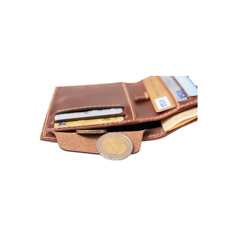 Leather Wallet for Men in Geneva Brown, Rio by Obi Pelle