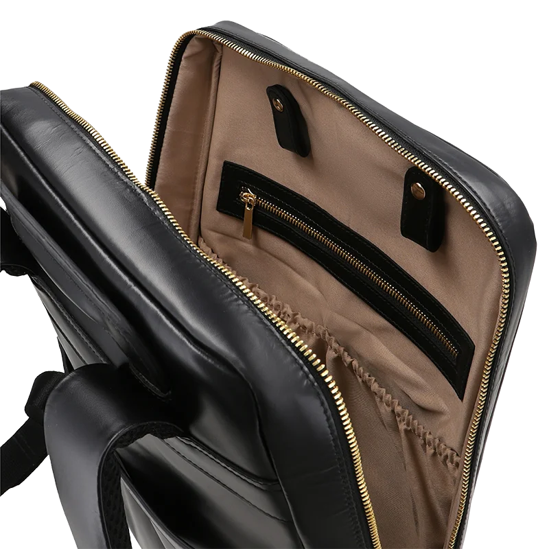 Leather Backpack for Women in Delta Black, Stella by Obi Pelle