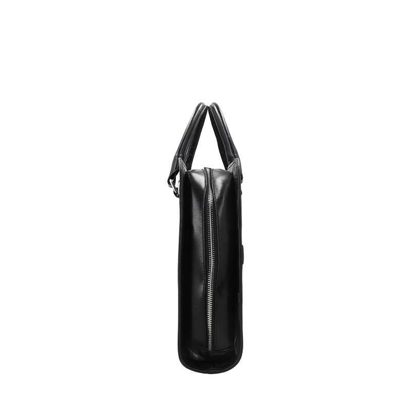 Leather Business Bag for Men in Midnight Black, Carlos by Obi Pelle