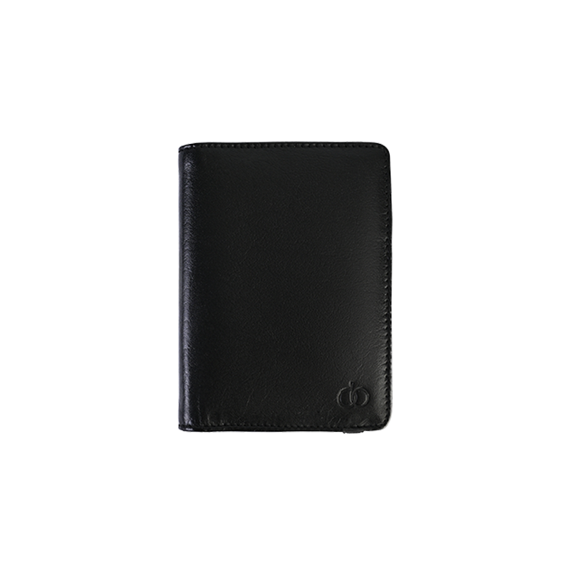 Leather Travel Accessory for Men in Midnight Black, Agent by Obi Pelle