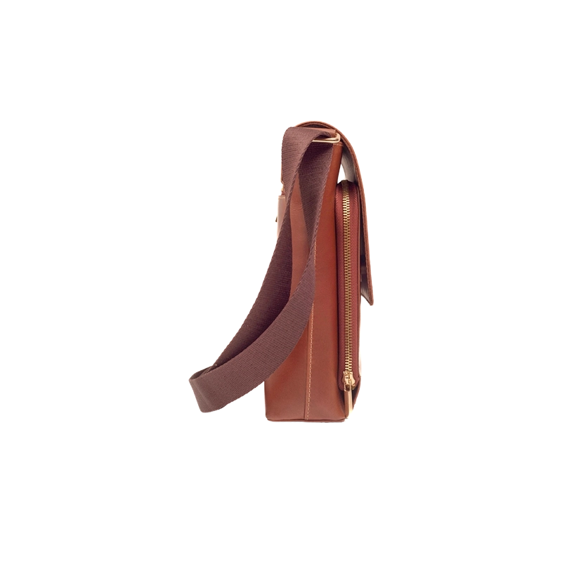 Leather Crossbody Bag in Geneva Brown, Berlin by Obi Pelle#Color_Geneva Brown