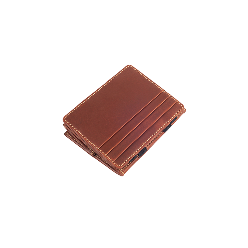 Leather Wallet for Men in Geneva Brown, Magic by Obi Pelle