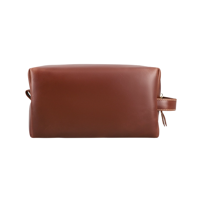Leather Wash Bag for Men in Geneva Brown, Walter by Obi Pelle#Color_Geneva Brown
