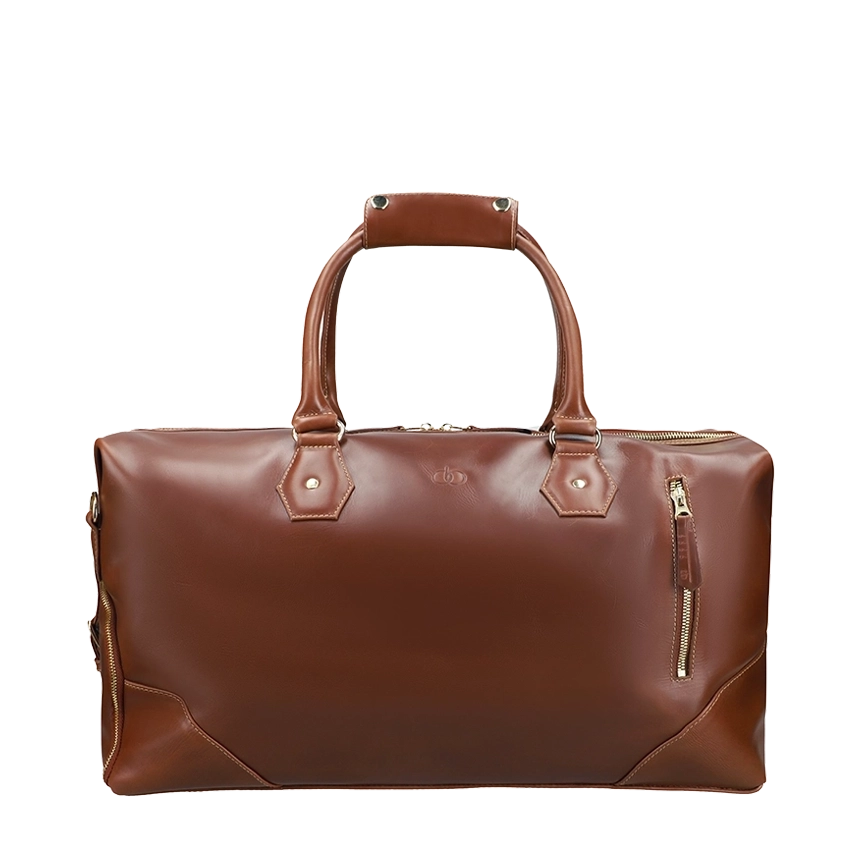 Leather Weekender Bag for Men in Geneva Brown, Milano by Obi Pelle#Color_Geneva Brown