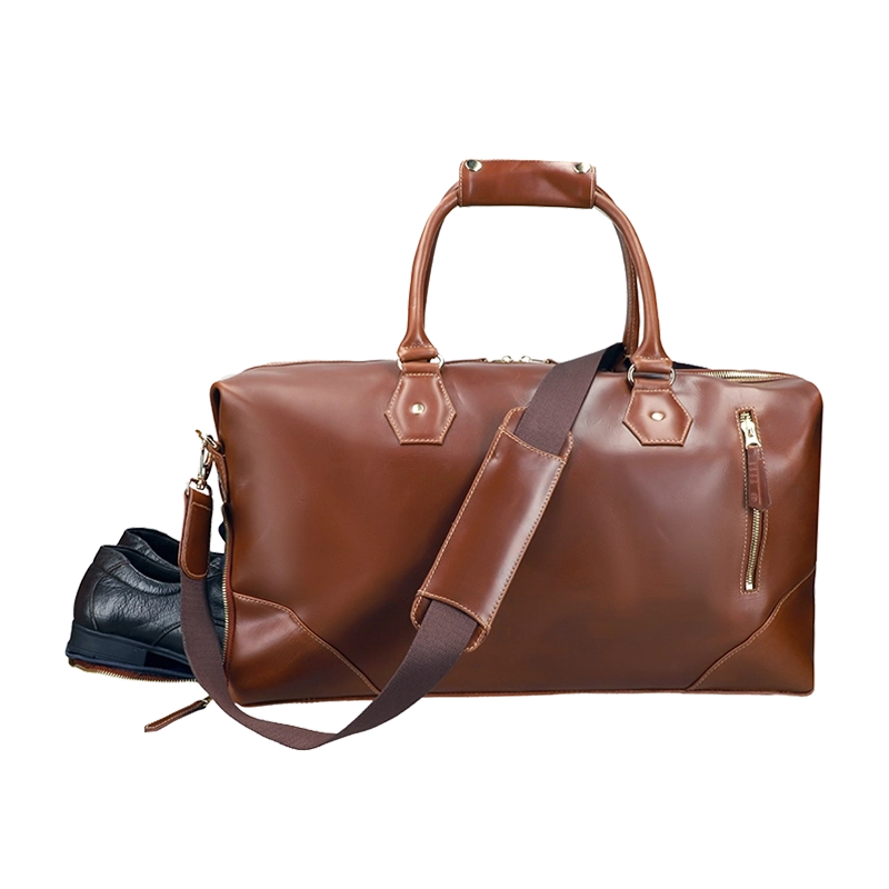 Leather Weekender Bag for Men in Geneva Brown, Milano by Obi Pelle#Color_Geneva Brown