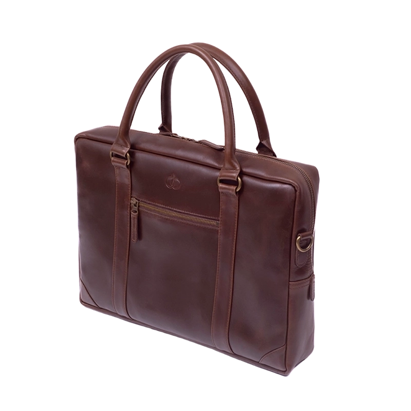 Leather Laptop Bag for Men in Crazy Brown, Ambassador by Obi Pelle#Color_Crazy Brown