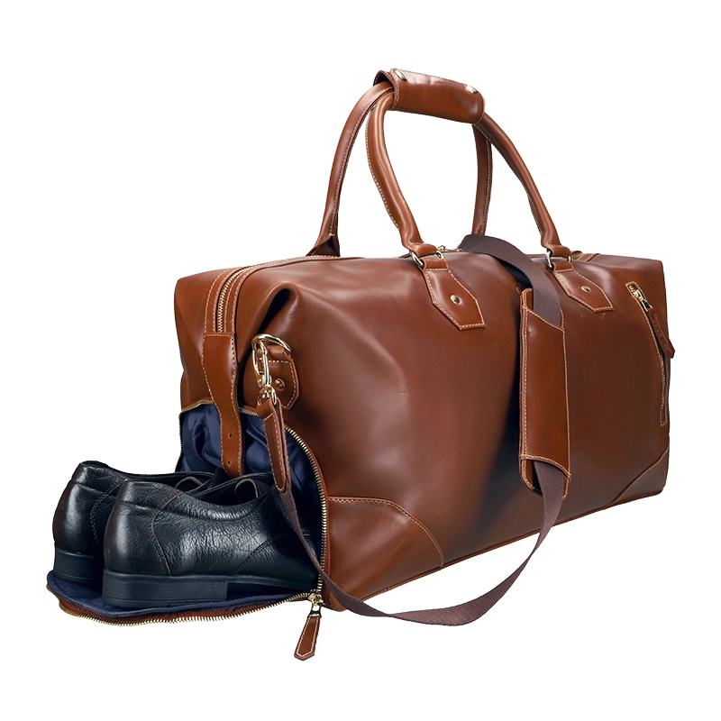 Leather Weekender Bag for Men in Geneva Brown, Milano by Obi Pelle#Color_Geneva Brown