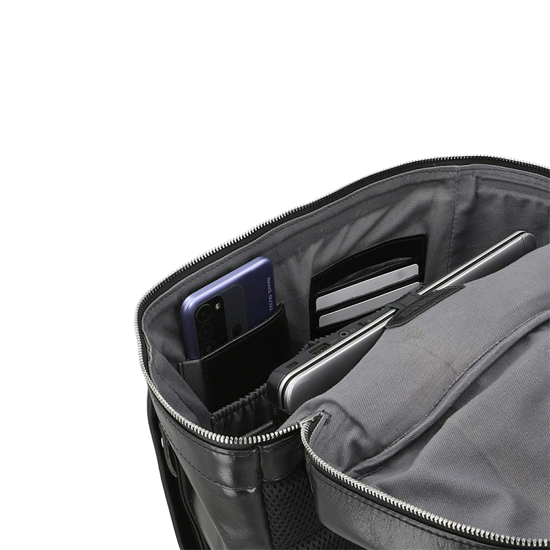Leather Backpack for Men in Midnight Black, Maverick by Obi Pelle