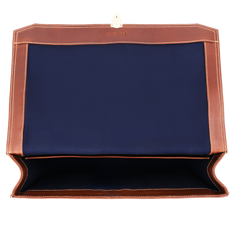 Leather Laptop Bag for Men in Geneva Brown, Parker by Obi Pelle