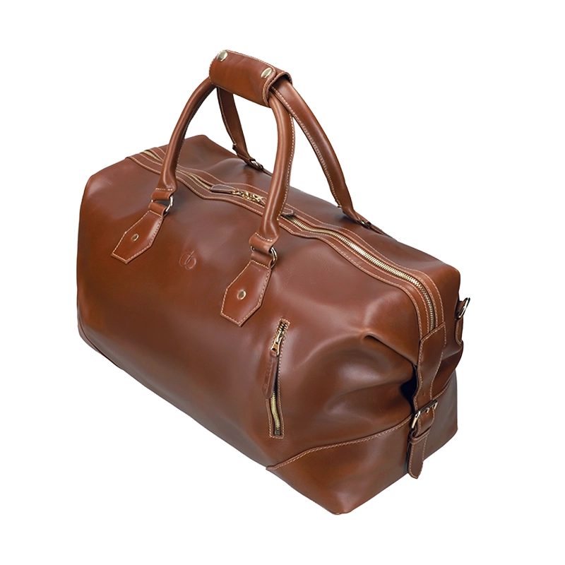 Leather Weekender Bag for Men in Geneva Brown, Milano by Obi Pelle#Color_Geneva Brown