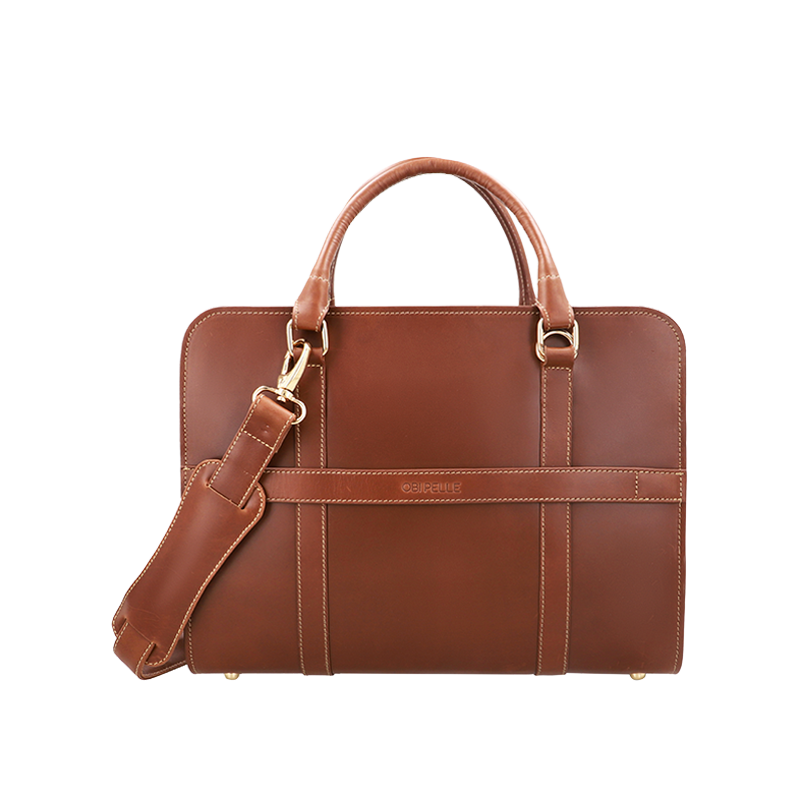 Leather Business Bag for Men in Geneva Brown, Carlos by Obi Pelle