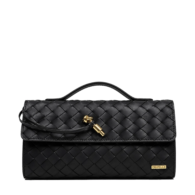 Leather Clutch for Women, Noir by Obi Pelle