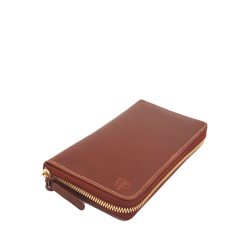 Leather Wallet for Men in Geneva Brown, Coach by Obi Pelle