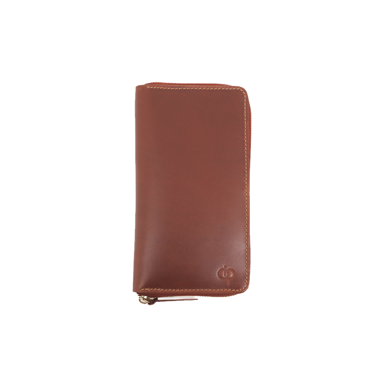 Leather Wallet for Men in Geneva Brown, Coach by Obi Pelle