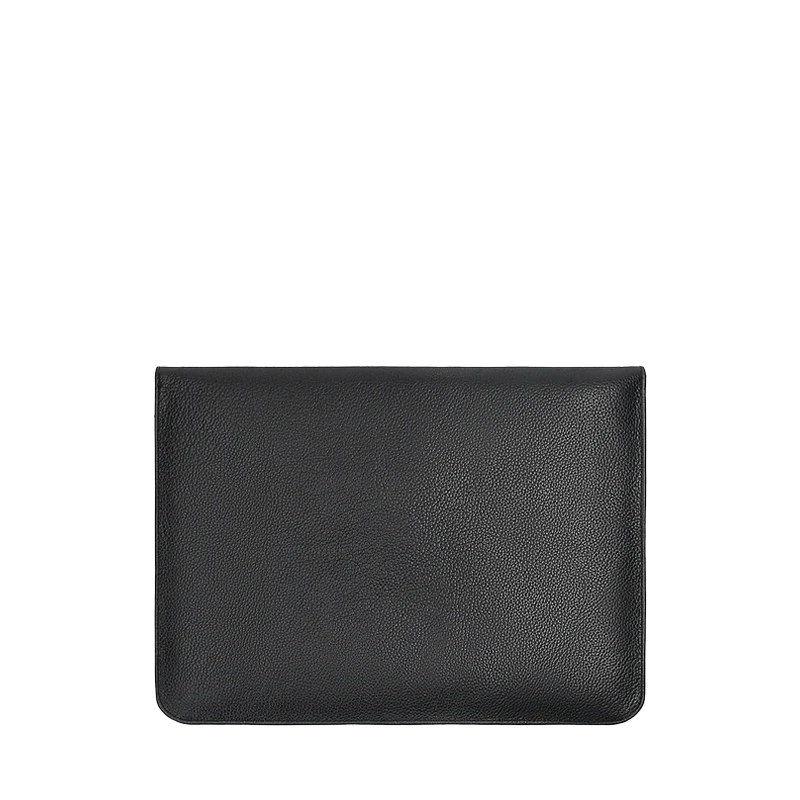 Leather Laptop Sleeve for Men in Granite Black, Cooper by Obi Pelle