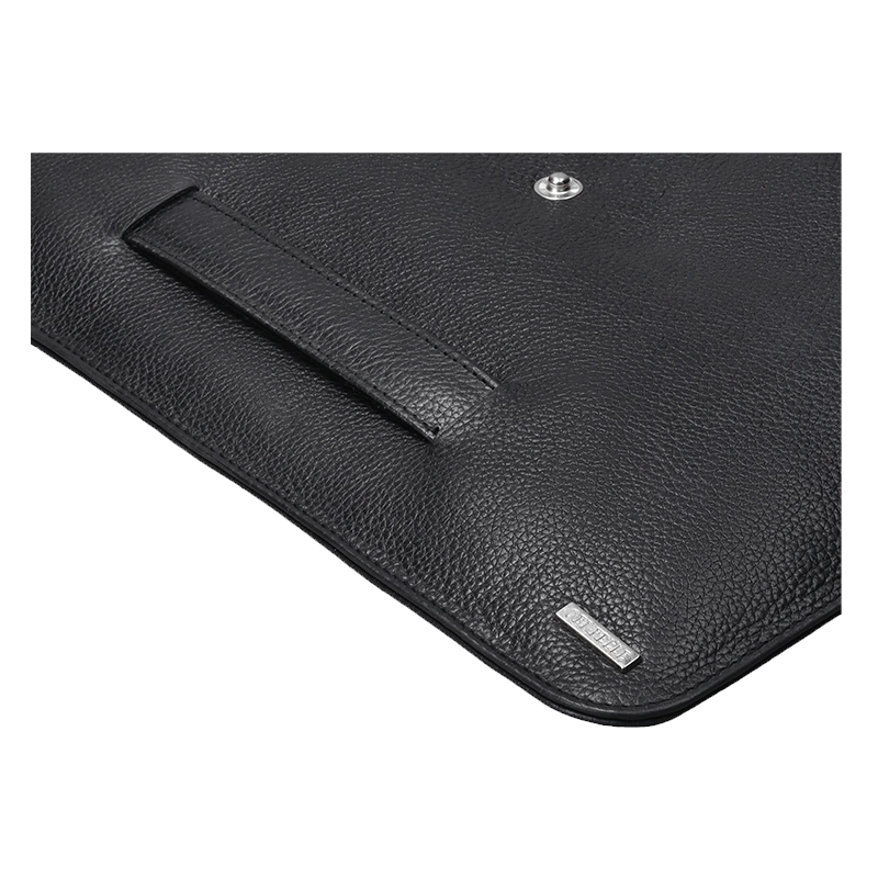 Leather Laptop Sleeve for Men in Granite Black, Cooper by Obi Pelle