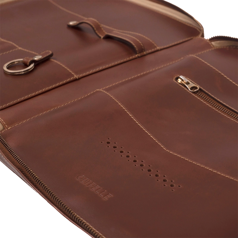 Leather Tech Organizer for Men in Geneva Brown, Porter by Obi Pelle#Color_Geneva Brown