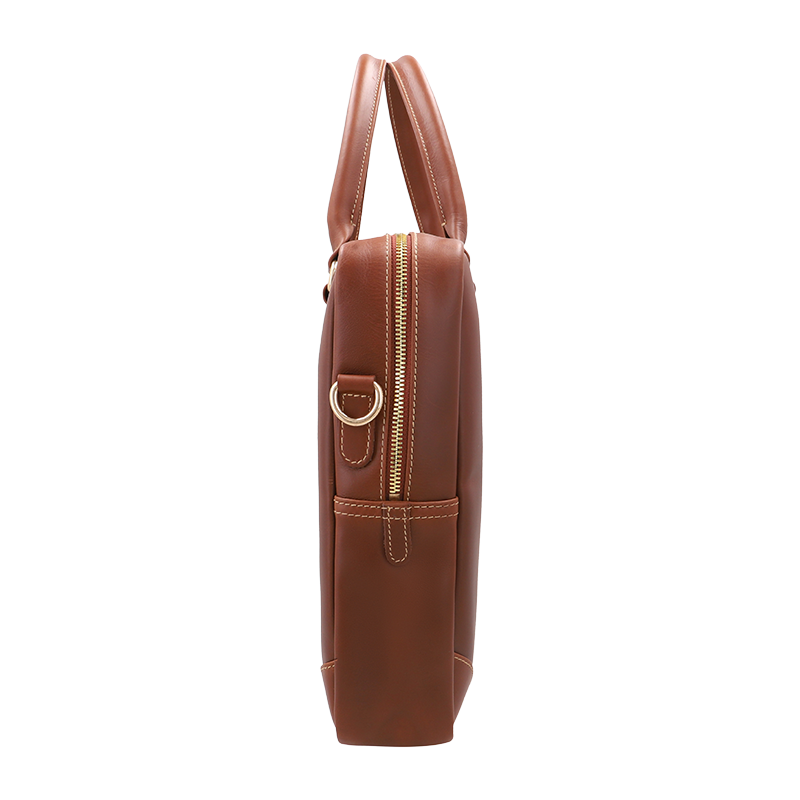 Leather Laptop Bag for Men in Geneva Brown, Ambassador by Obi Pelle