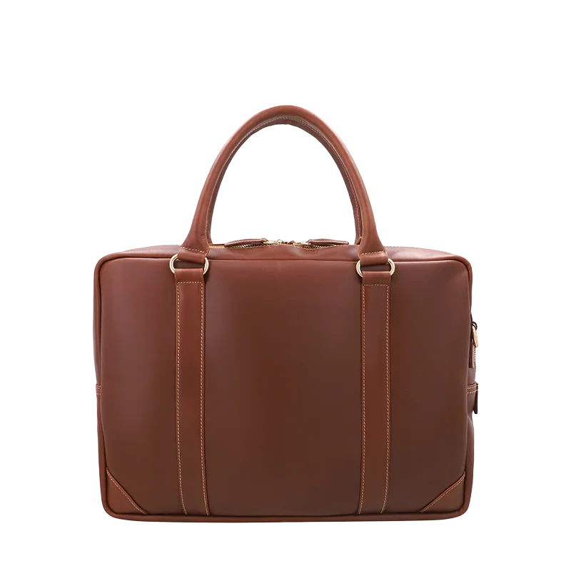 Leather Laptop Bag for Men in Geneva Brown, Ambassador by Obi Pelle