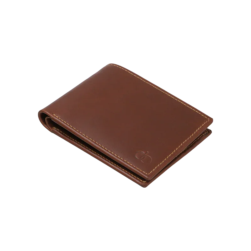 Leather Wallet for Men in Geneva Brown, Holly by Obi Pelle