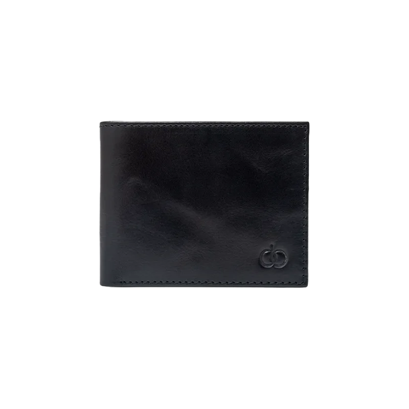 Leather Wallet for Men in Midnight Black, Holly by Obi Pelle