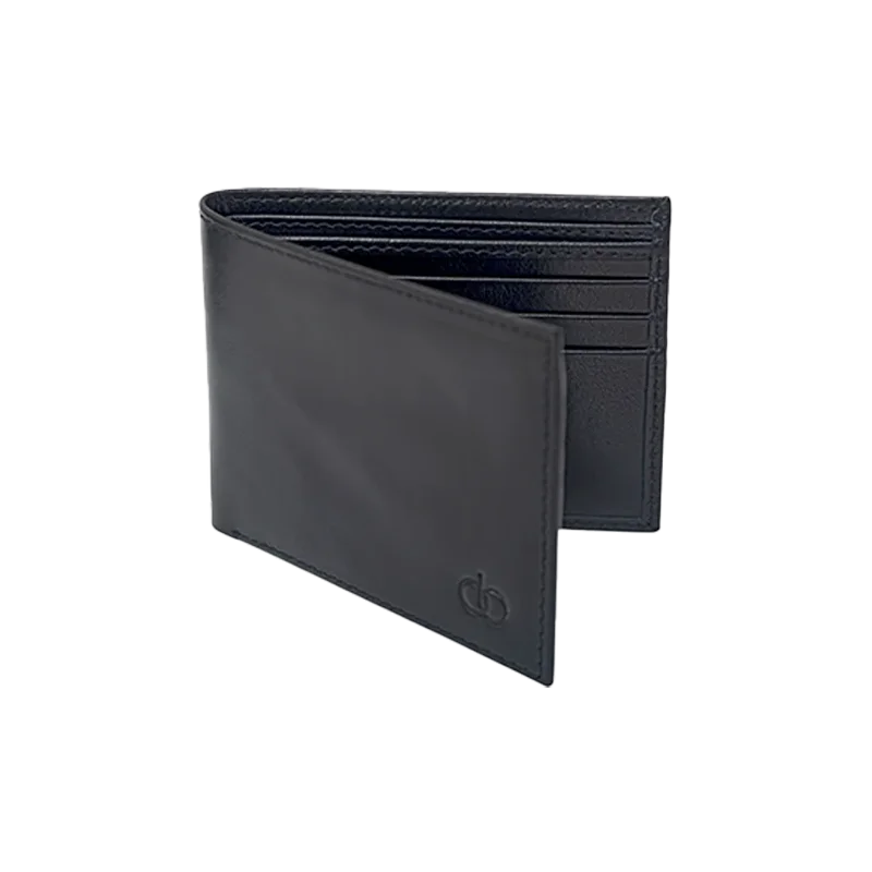 Leather Wallet for Men in Midnight Black, Holly by Obi Pelle