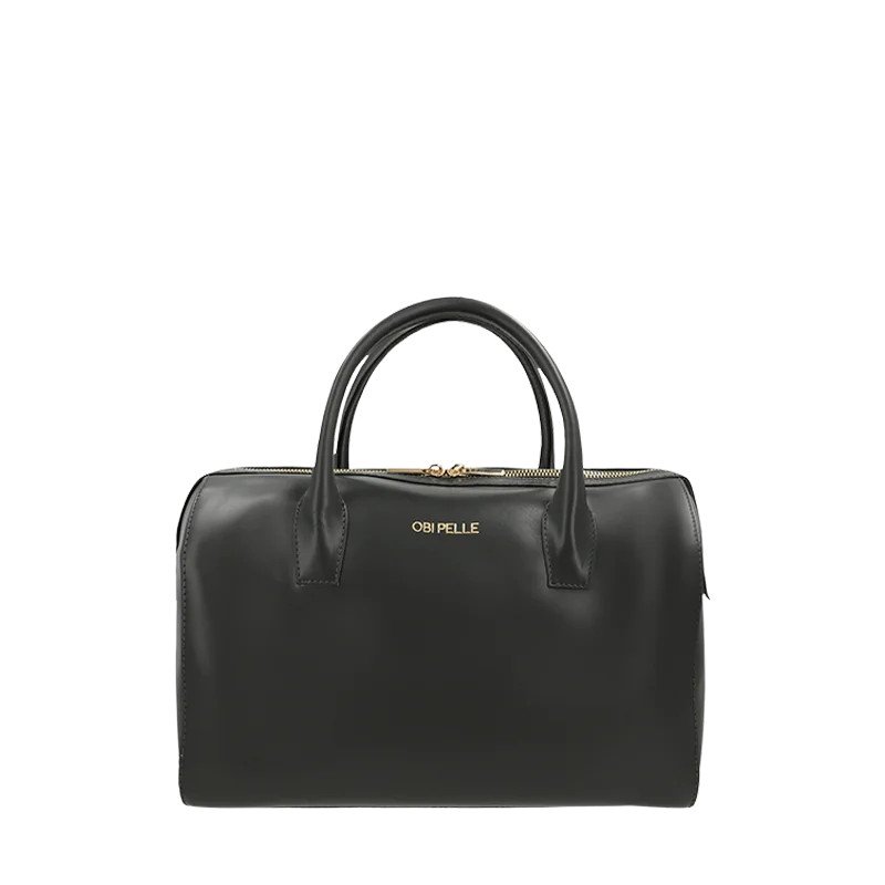 Leather Handbag for Women in Delta Black, Lyon by Obi Pelle