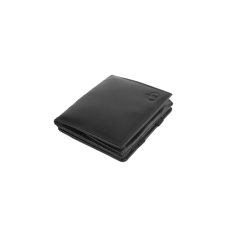 Leather Wallet for Men in Midnight Black, Magic by Obi Pelle