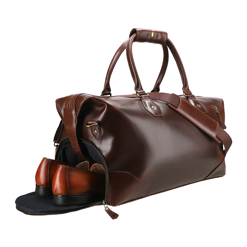 Leather Weekender Bag for Men in Crazy Brown, Milano by Obi Pelle